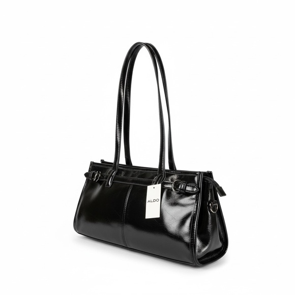 Aldo Handbags - ALDO Glossy Black Shoulder Bag NWT